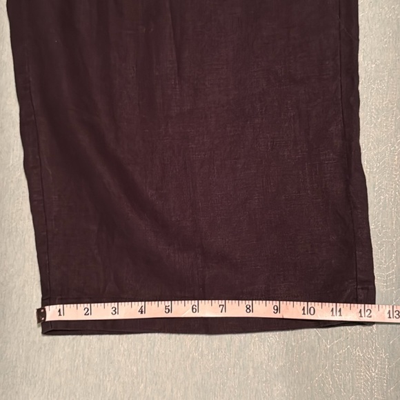 For Cynthia Woman 1X Black Linen wide-leg crop pants with wide elastic waist EUC - Picture 9 of 13